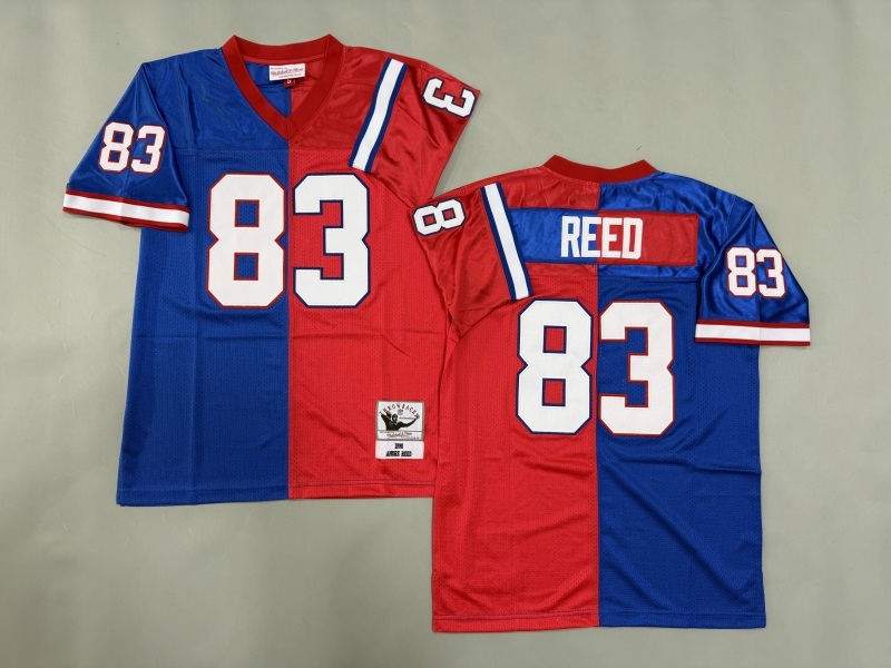 Men 2025 Buffalo Bills #83 Reed blue red Throwback Limited NFL Jersey style 001